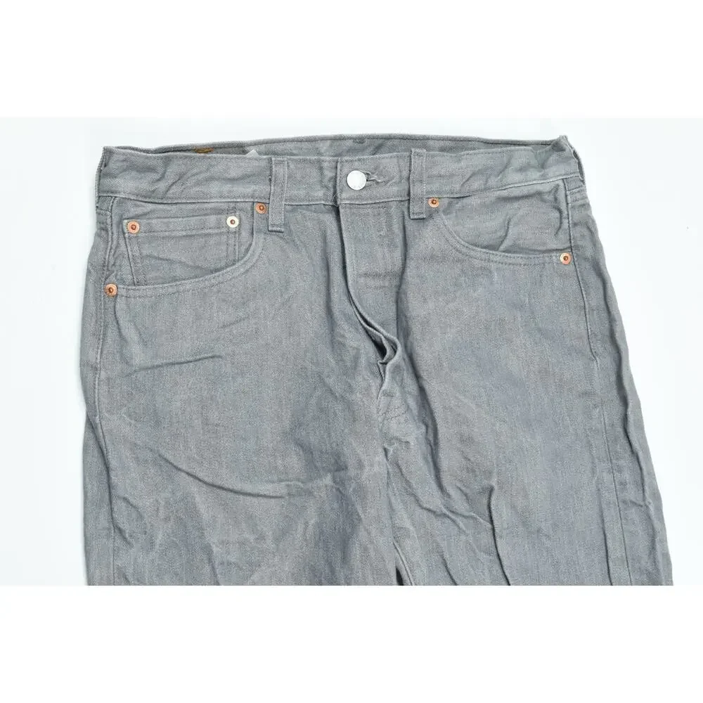 Levis 501 Jeans Mens 33x32 (33x29.5) Gray Original Straight Button-Fly Cotton